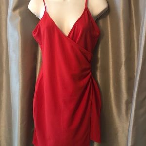 Short spagetti strap fire truck red dress 💋🚒